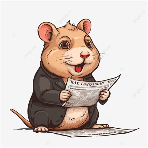 Cute Hamster News Anchor Cartoon, Animal, Cartoon, Cute PNG Transparent ...