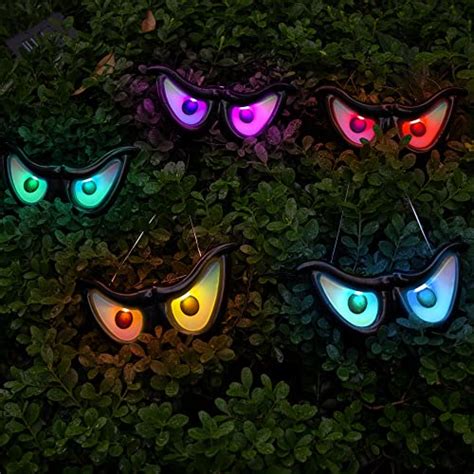 WATERGLIDE Halloween Flashing Spooky Eyes Lights, 5 Pairs Battery ...