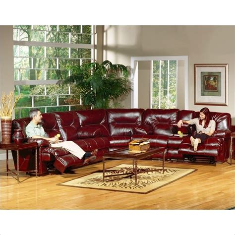 10 Collection of Red Leather Sectional Sofas with Recliners