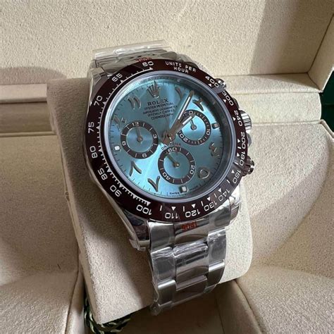 Rolex Daytona Platinum Arabic Ice Blue Dial – ShinMarket