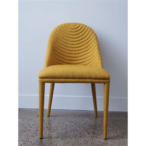 New Yellow Upholstered Dining Chair | Chairish