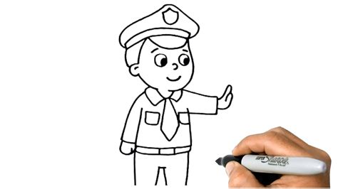 How To Draw A Policeman Easy Step By Step 👮‍♂️ Policeman Drawing for ...