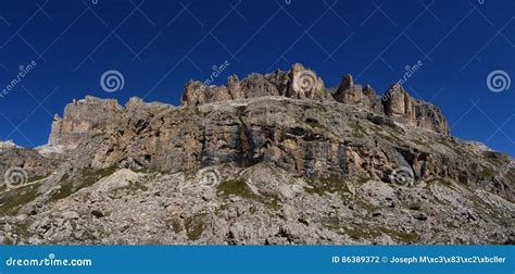 Panoramic View of Dolomite Moutain Rock Formation / Pordoi Mountain ...