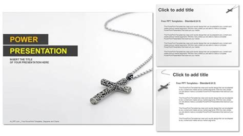 Silver Christian Cross PowerPoint Templates