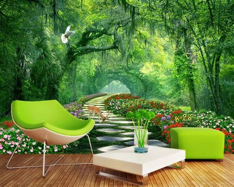 beibehang Photo Wallpaper forest Park Green Road 3d Nature Landscape ...