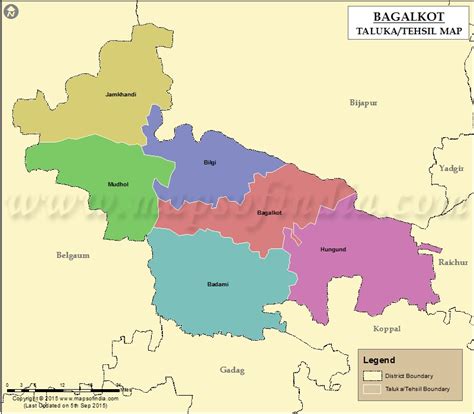 Bagalkot Tehsil Map, Bagalkot Taluk Map