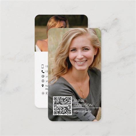 Trendy Modern Stylish QR code photo Business Card | Zazzle in 2024 | Photo business cards ...