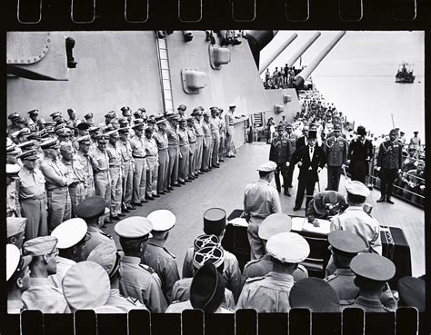 The Japanese surrender on board the U.S.S. Missouri in Tokyo Bay on September 2, 1945 | National ...