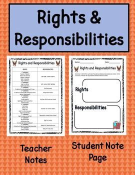 Rights and Responsibilities of Citizens | Social studies worksheets, Social studies lesson ...