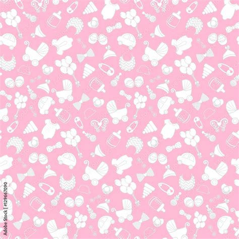 baby girl pink background. Vector seamless pregnancy pattern. for ...