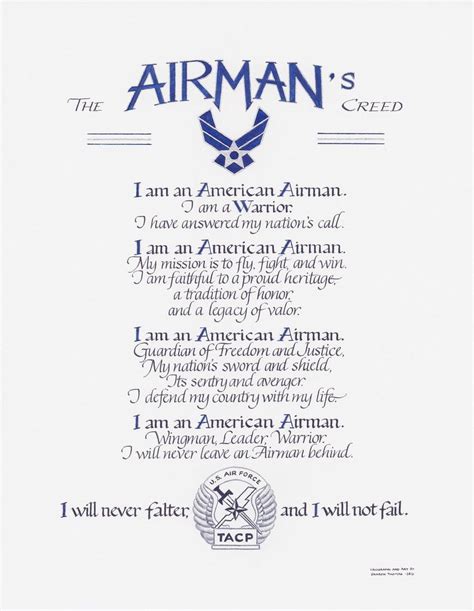 The Airman's Creed by Heartstrings Calligraphy and Design | Air force mom, Air force day, Air ...