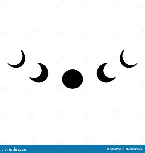 Black Moon Phase Logo. Simple Moon Symbol Isolated Icon. Lunar Phases Graphic Element Moon Cycle ...