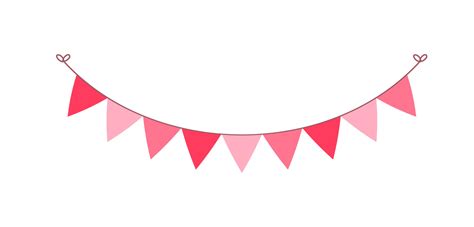 Valentine's Day triangle pennant banner bunting vector illustration clipart 16137634 Vector Art ...