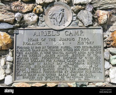 Historic Plaque - Angels Camp, California Stock Photo - Alamy