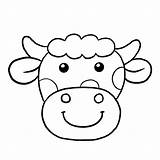 Cow Head Coloring Pages sketch template