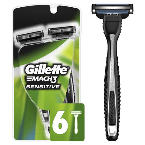 Gillette Mach3 Sensitive Men's Disposable Razors, 6 Count - Walmart.com