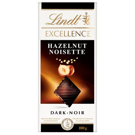 Hazelnut Lindor Chocolate Bar : Lindt Excellence Dark Roasted Hazelnut ...