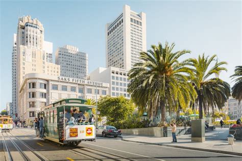 Traditional Cable Car at Union Square in San Francisco, California, USA ...