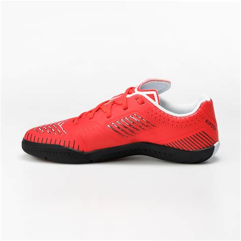 Kids' Indoor Soccer Shoes - Ginka 500 Red/Black - fluo electric red ...