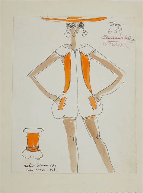 Karl Lagerfeld Original Fashion Sketch Ink Watercolor Drawing 634 | modernartifact