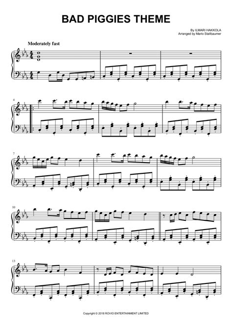 Bad Piggies Theme - Piano Solo - Digital Sheet Music | Sheet Music Plus