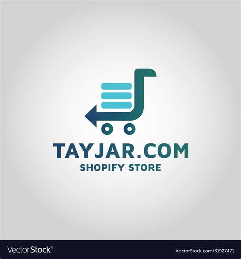 Shopify store ecommerce logo design Royalty Free Vector