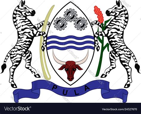 Coat of arms of botswana Royalty Free Vector Image