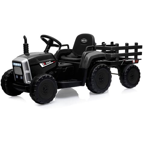 Electric Battery-Operated Ride On Tractor Toy Remote Control - Black ...