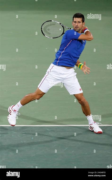 Novak Djokovic tennis player from Serbia competes on court at the Rio ...