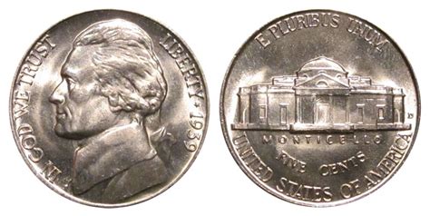 1939 D Jefferson Nickels Pre-War Composition: Value and Prices