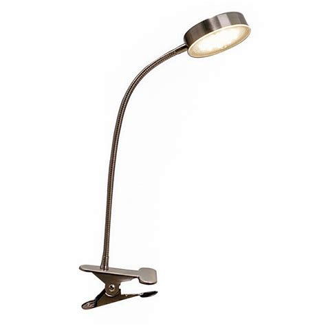 Style Selections 13.25-in Adjustable Stainless Steel LED Clip-On Clip Desk Lamp with Metal Shade ...