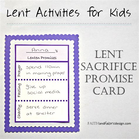 ACTIVITY: Lent Promise Card for Families (free printable) – Faith and Fabric