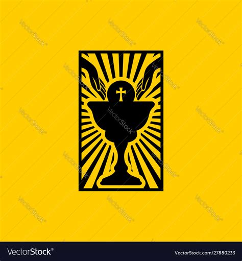 Christian symbols communion bread and chalice Vector Image