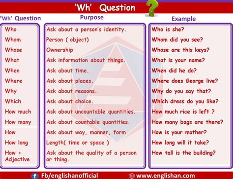 Questions Words, Types, Rules with Examples | Nouns and pronouns ...