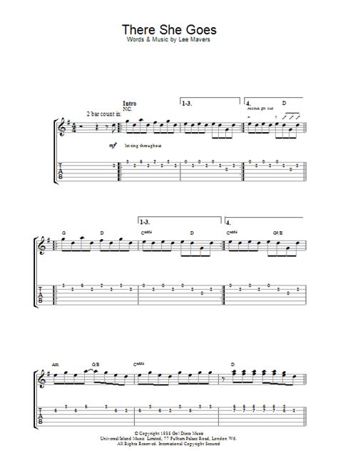 There She Goes by The La's - Guitar Tab - Guitar Instructor