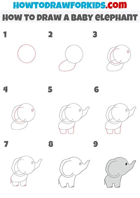 how to draw a baby elephant step by step in 2022 | Baby elephant drawing, Elephant drawing ...