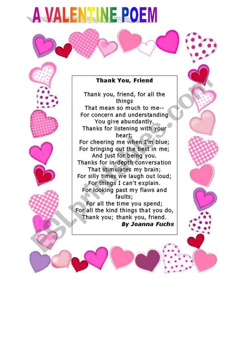 Happy Valentines Day Poems For Friends