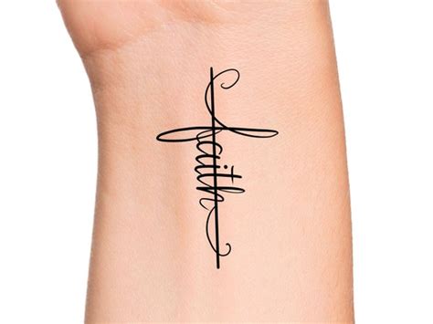 Faith Cross Temporary Tattoo / Religious Tattoo / Cross Tattoo | Etsy