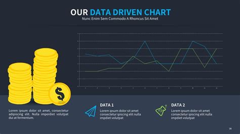 Stacks Of Gold Coins And Graph On Black Background Google Slide Theme ...