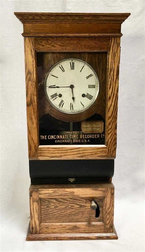 Cincinnati Time Clock with Oak Case