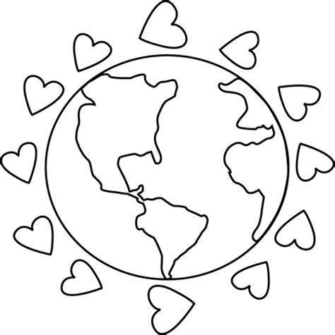 Black and White Love the Earth Clip Art - Black and White Love the Earth Image | Earth day ...