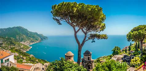 Amalfi Coast from Villa Rufolo gardens in Ravello, Campania, Italy Photograph by JR Photography ...