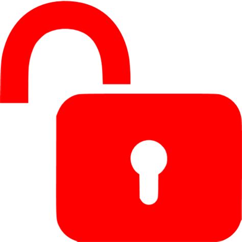 Red unlock icon - Free red padlock icons