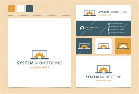 Premium Vector | System monitoring logo design with editable slogan business card and branding ...