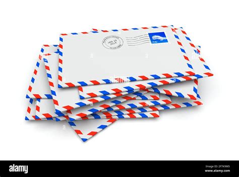 Isolated mail letter envelopes with postage stamp and postmark Stock Photo - Alamy