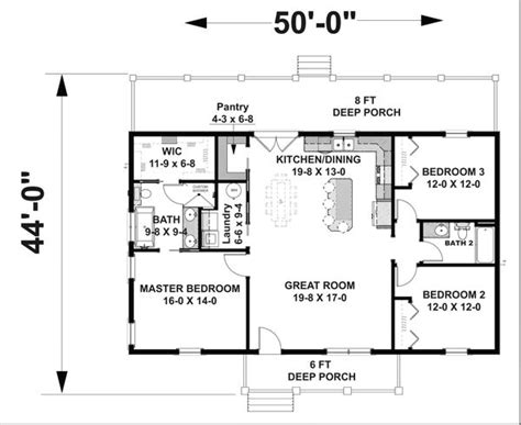 Cottage Style House Plan - 3 Beds 2 Baths 1500 Sq/Ft Plan #44-247 ...