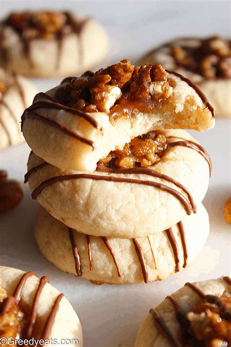 Pecan Pie Cookies Recipe with Cream cheese Cookie base- Greedy Eats