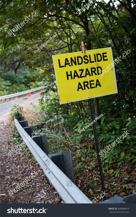 Landslide Hazard Warning Sign Stock Photo (Edit Now) 546864916