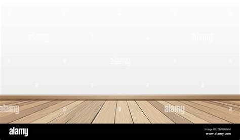 Realistic light wood floor and white wall, background for presentation - Vector illustration ...