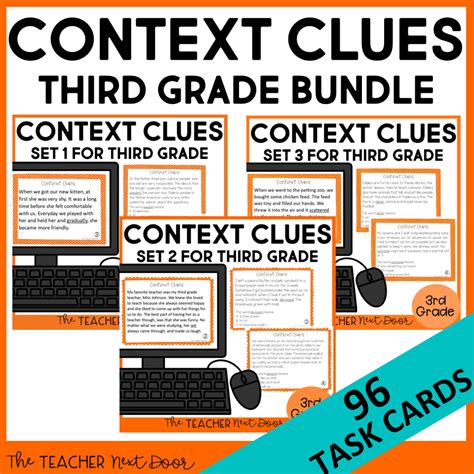 Context Clues Task Card Bundle for 3rd Grade Print and Digital - The ...